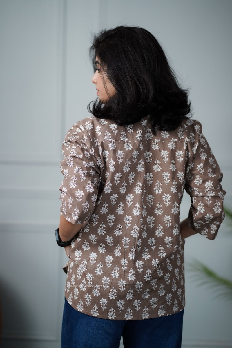 caramel cotton shirt