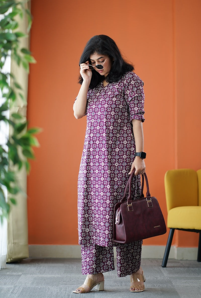 june wine cotton co-ord set