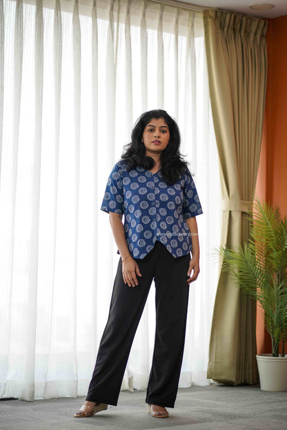 Dark Blue Vest Style Short Kurti