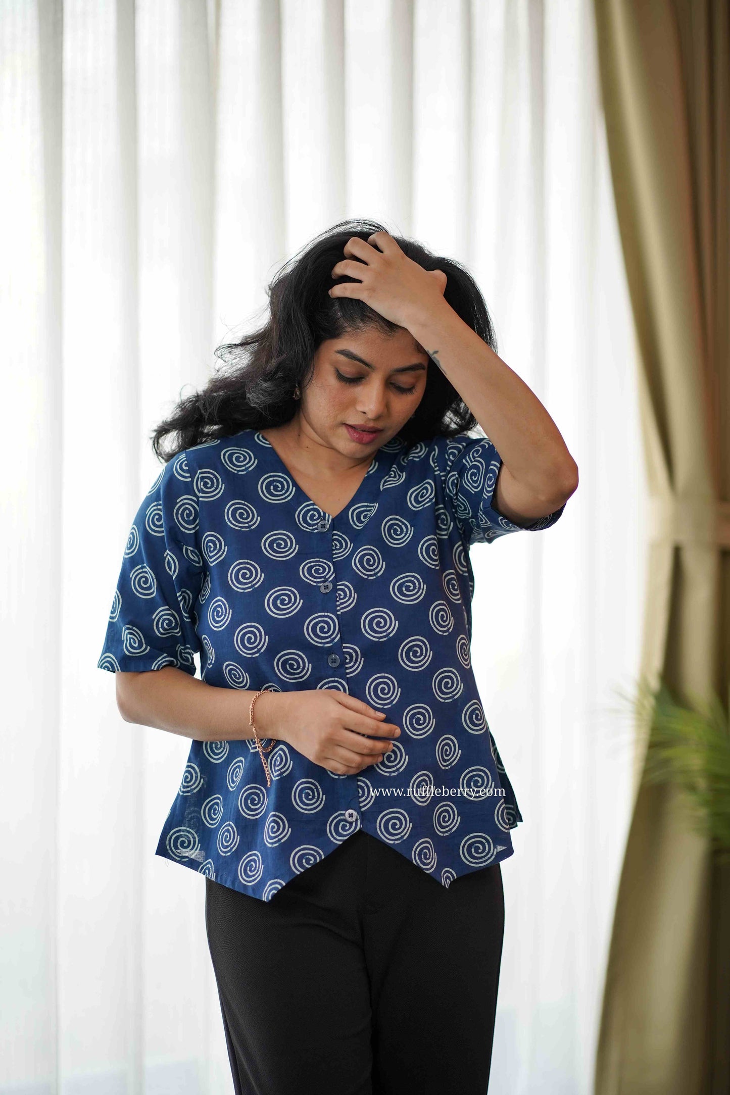 dark blue vest style short kurti