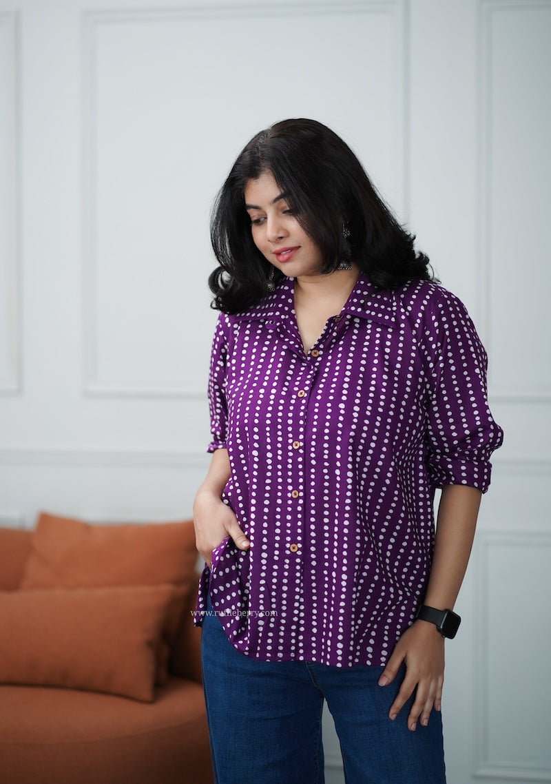 purple cotton shirt