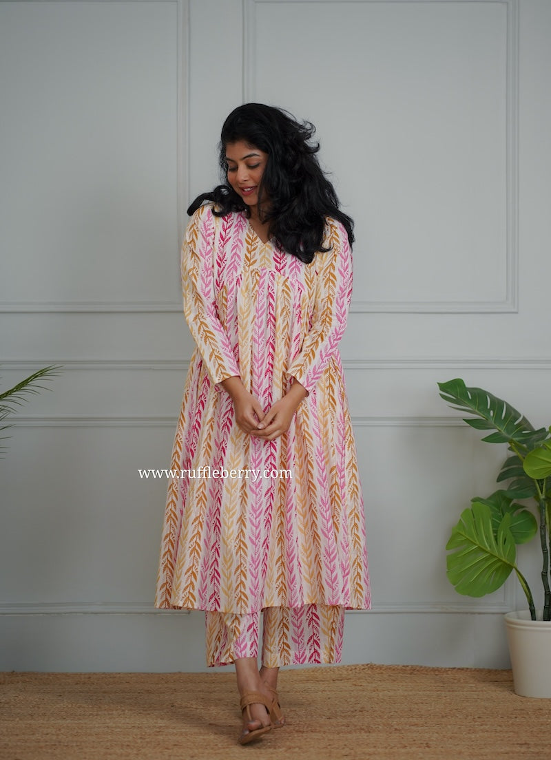 kanmani white cotton co-ord set