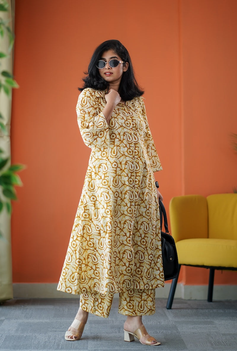 june yellow cotton co-ord set