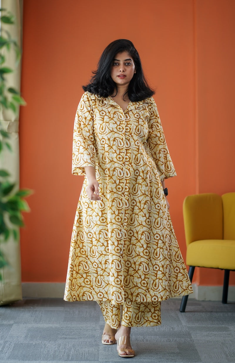 june yellow cotton co-ord set