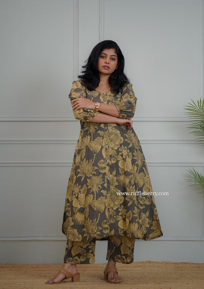 Kanmani Grey Cotton Co-ord Set