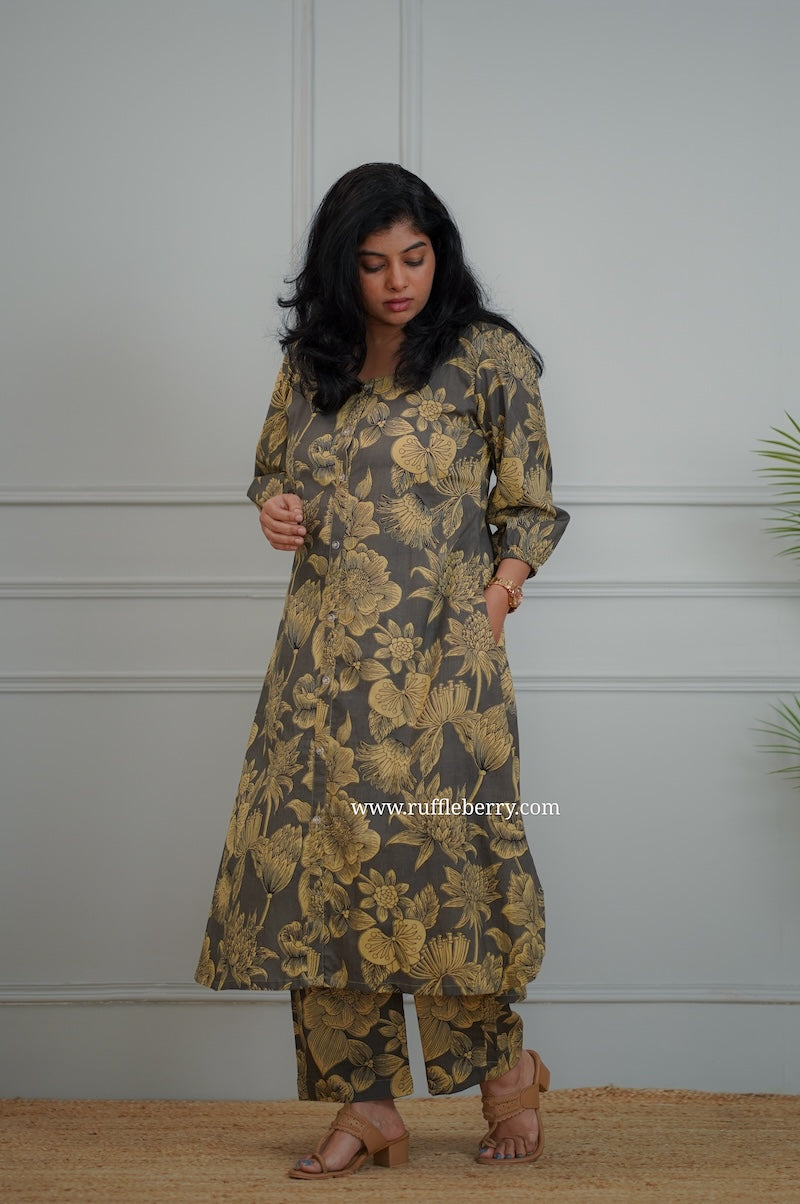 kanmani grey cotton co-ord set