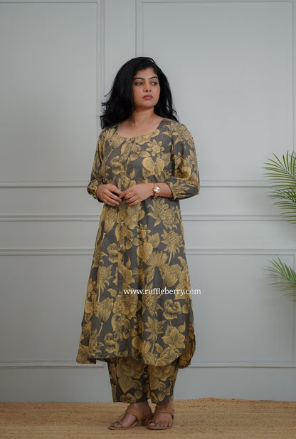 Kanmani Grey Cotton Co-ord Set