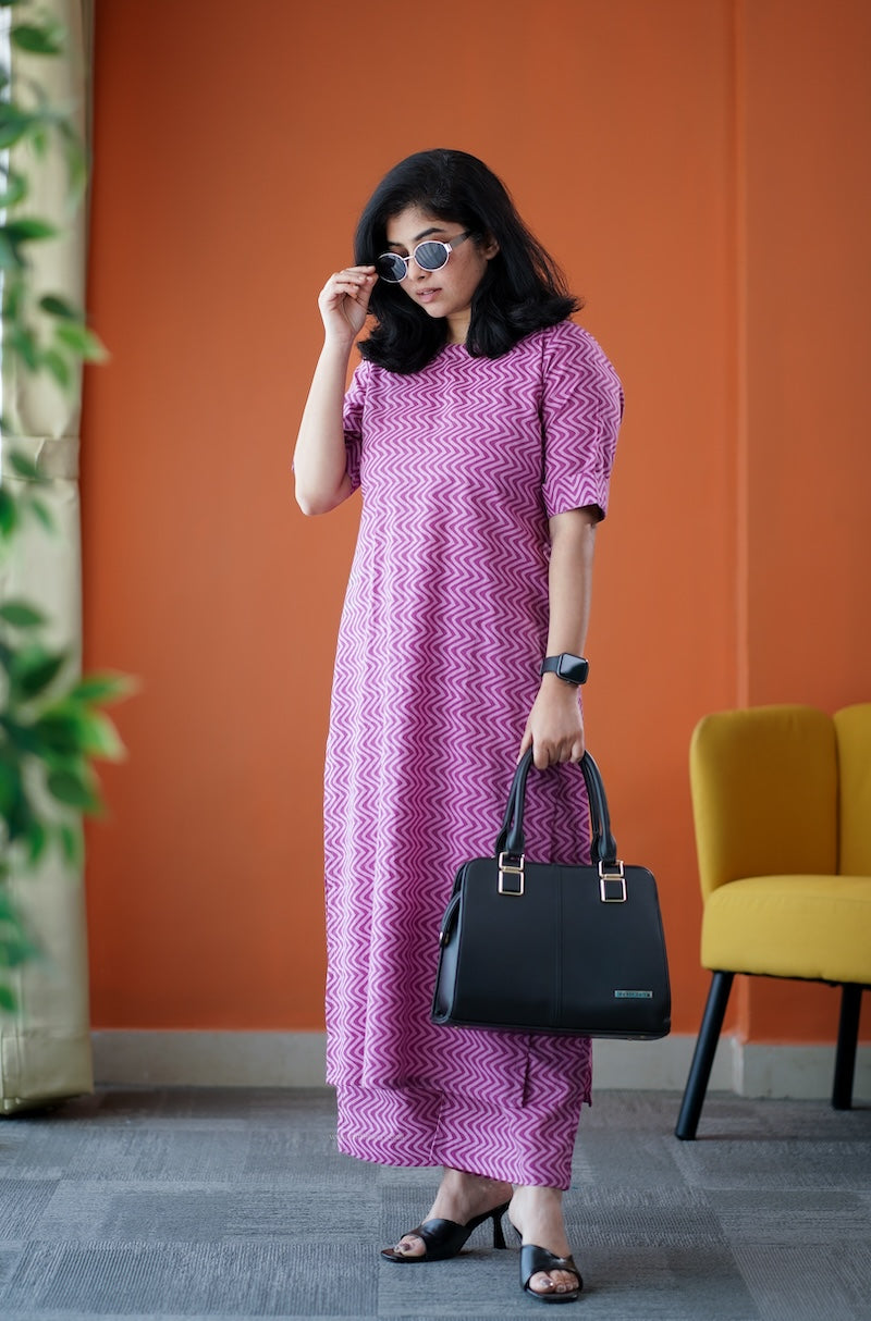 june pink cotton co-ord set