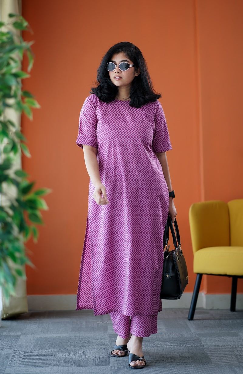 june pink cotton co-ord set