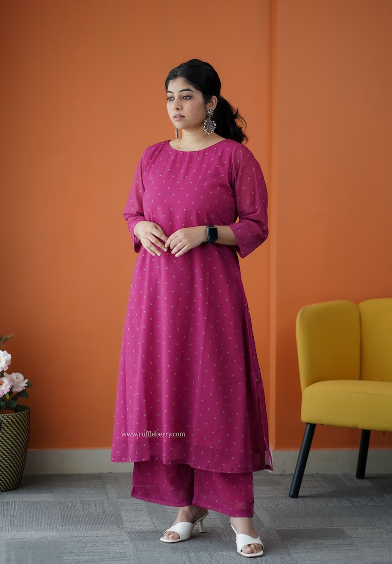 varang pink georgette co-ord set