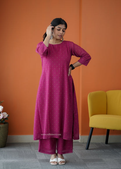 Varang Pink Georgette Co-Ord Set