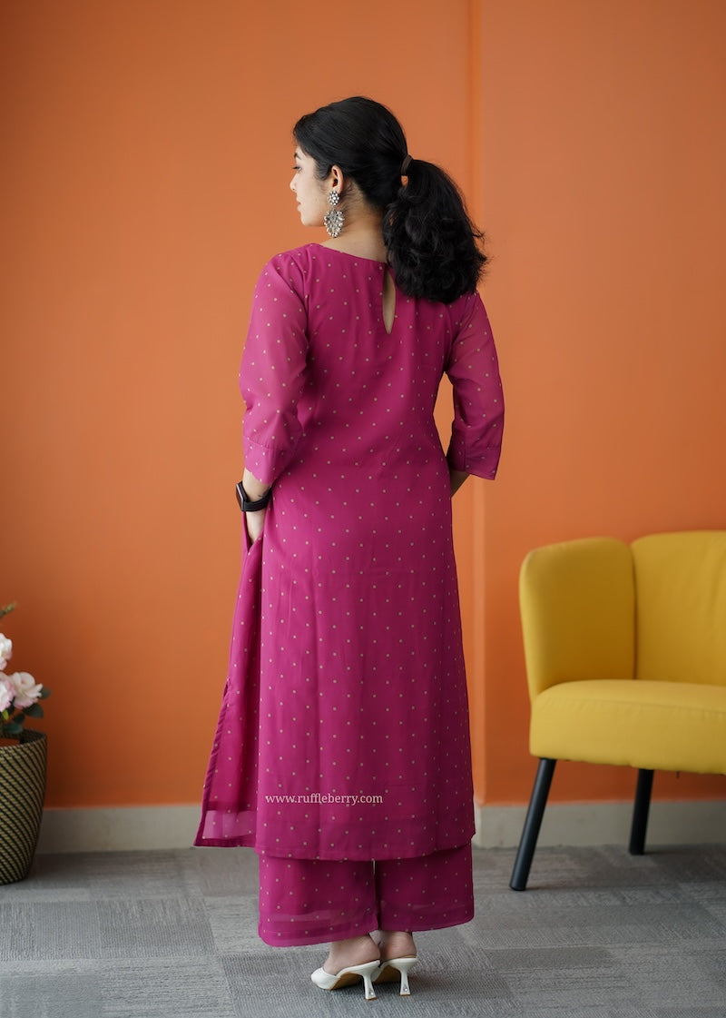 varang pink georgette co-ord set