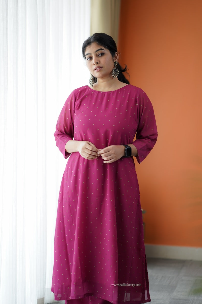 varang pink georgette co-ord set