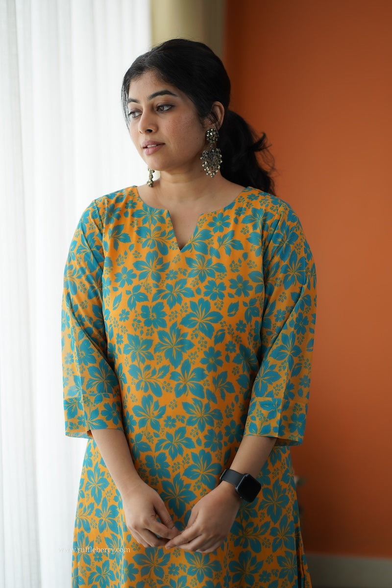 varang mustard georgette co-ord set