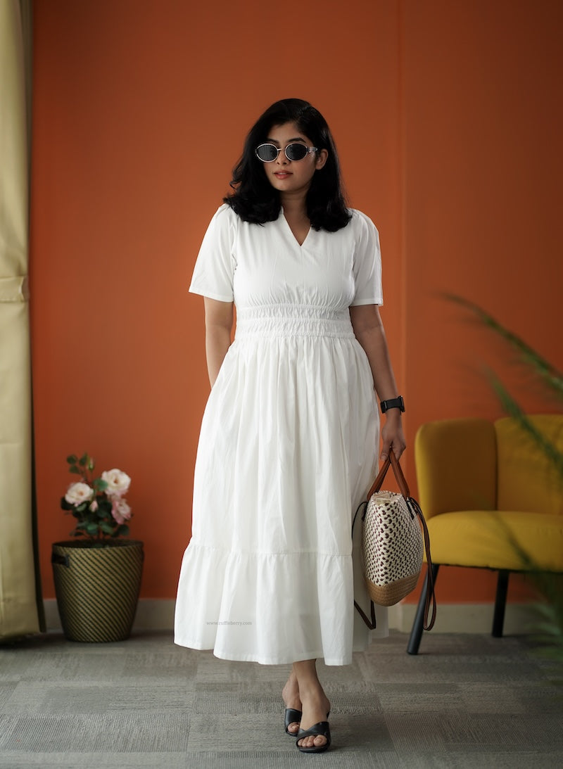daisy cotton tier dress