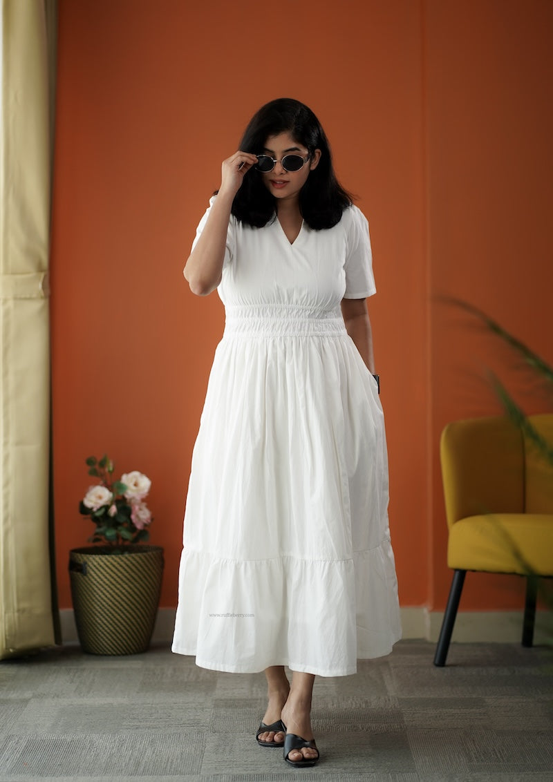 daisy cotton tier dress