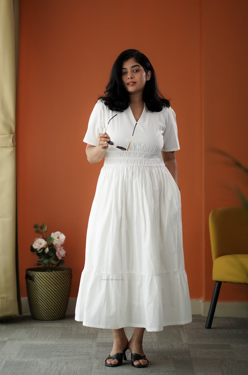 daisy cotton tier dress