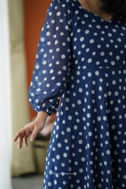 Forget Me Not Ocean Georgette Dress