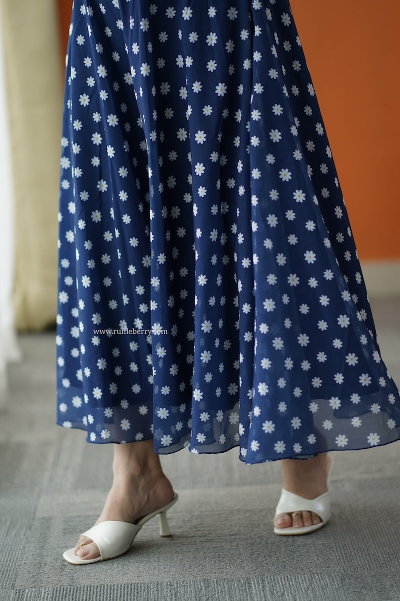 forget me not ocean georgette dress