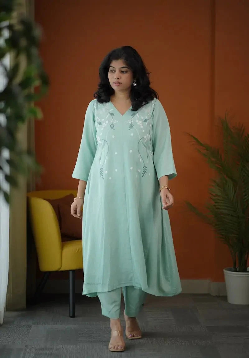 sakhi embroidered cotton co-ord set