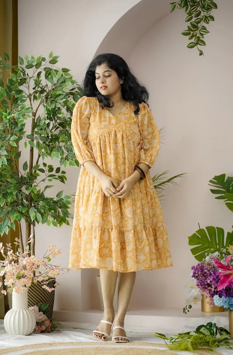 maira paisley georgette dress