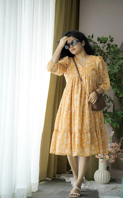 Maira Paisley Georgette Dress