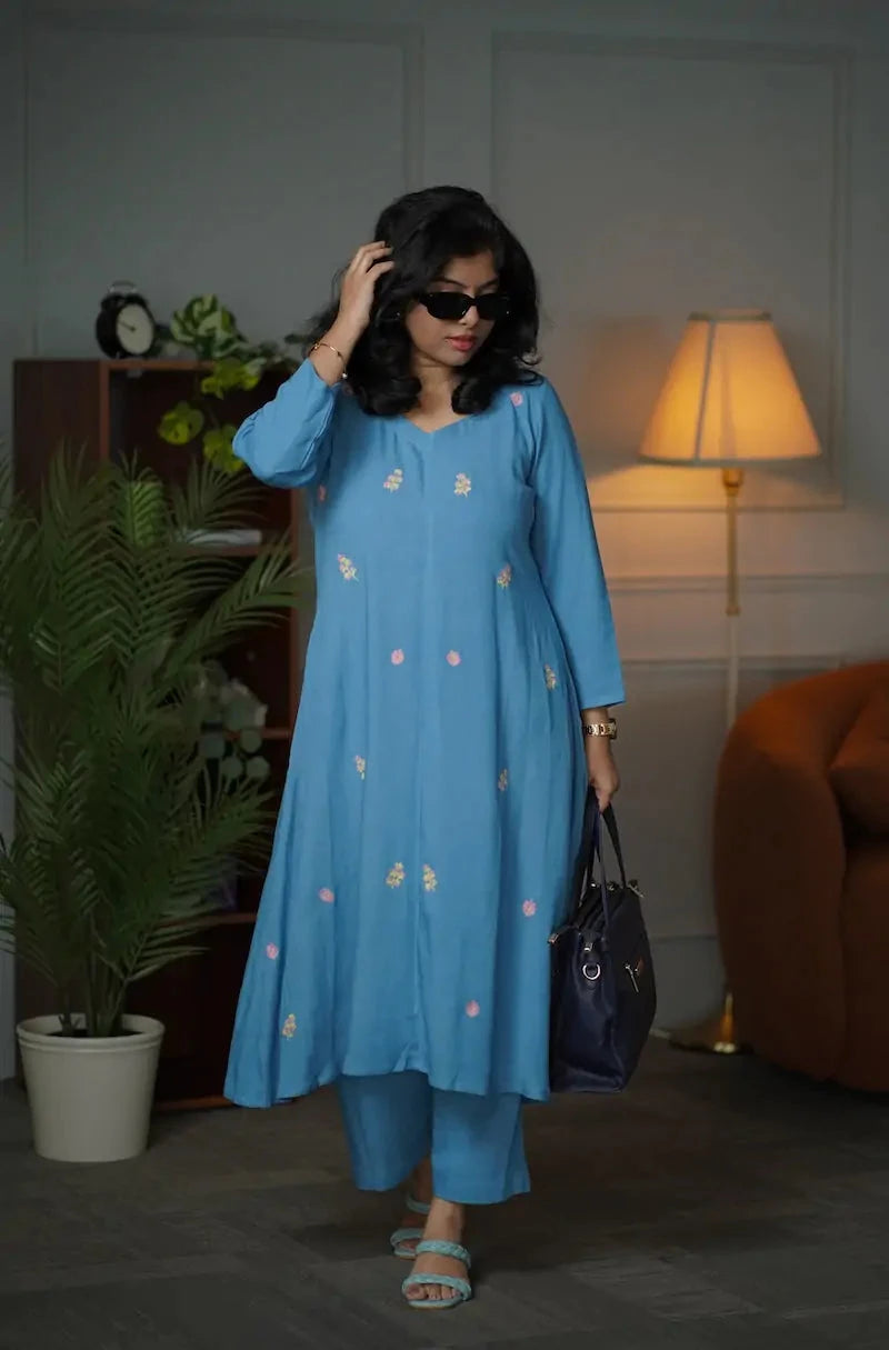 kriti embroidered cotton co-ord set