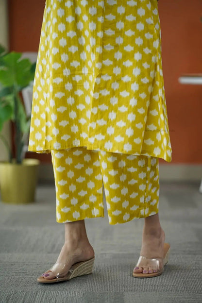 Niva Yellow Cotton Co-ord Set