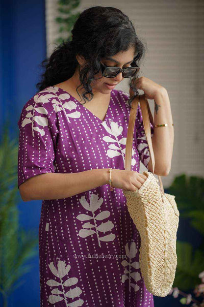 Augusta Purple Aline Cotton Dress