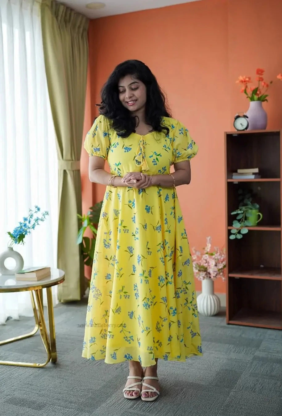 niva butteryellow georgette dress