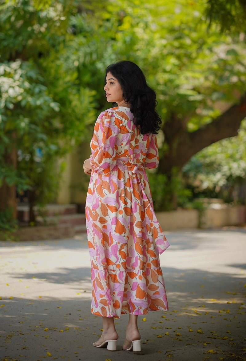 Savina Multifloral Georgette Dress