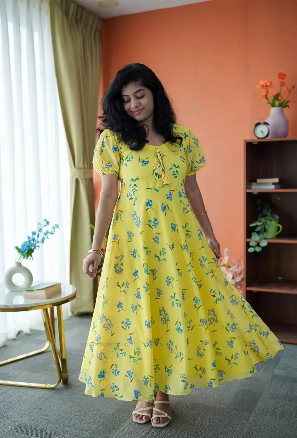 niva butteryellow georgette dress