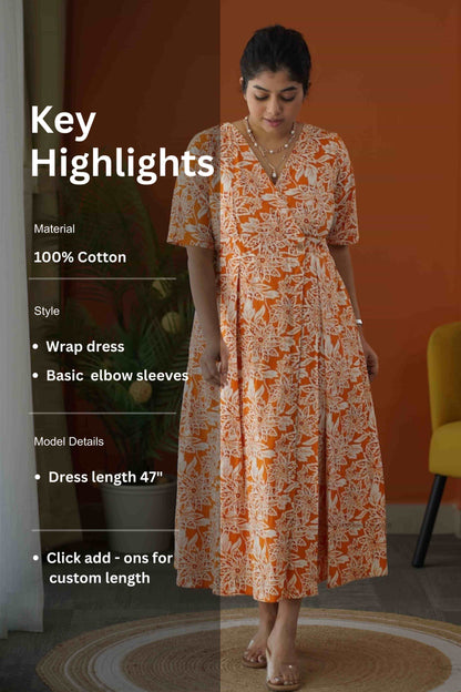 MELODY Cotton Button Wrap Dress